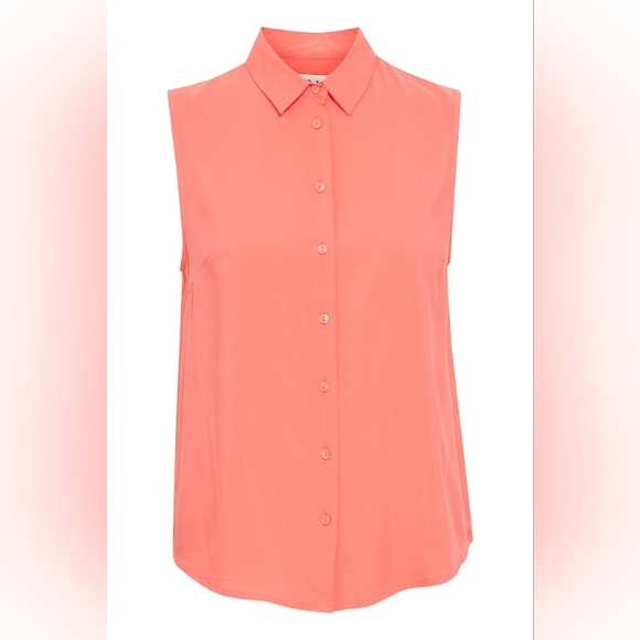 ICHI Ihmain Sleeveless Collared Top Shirt Blouse S - Picture 6 of 15